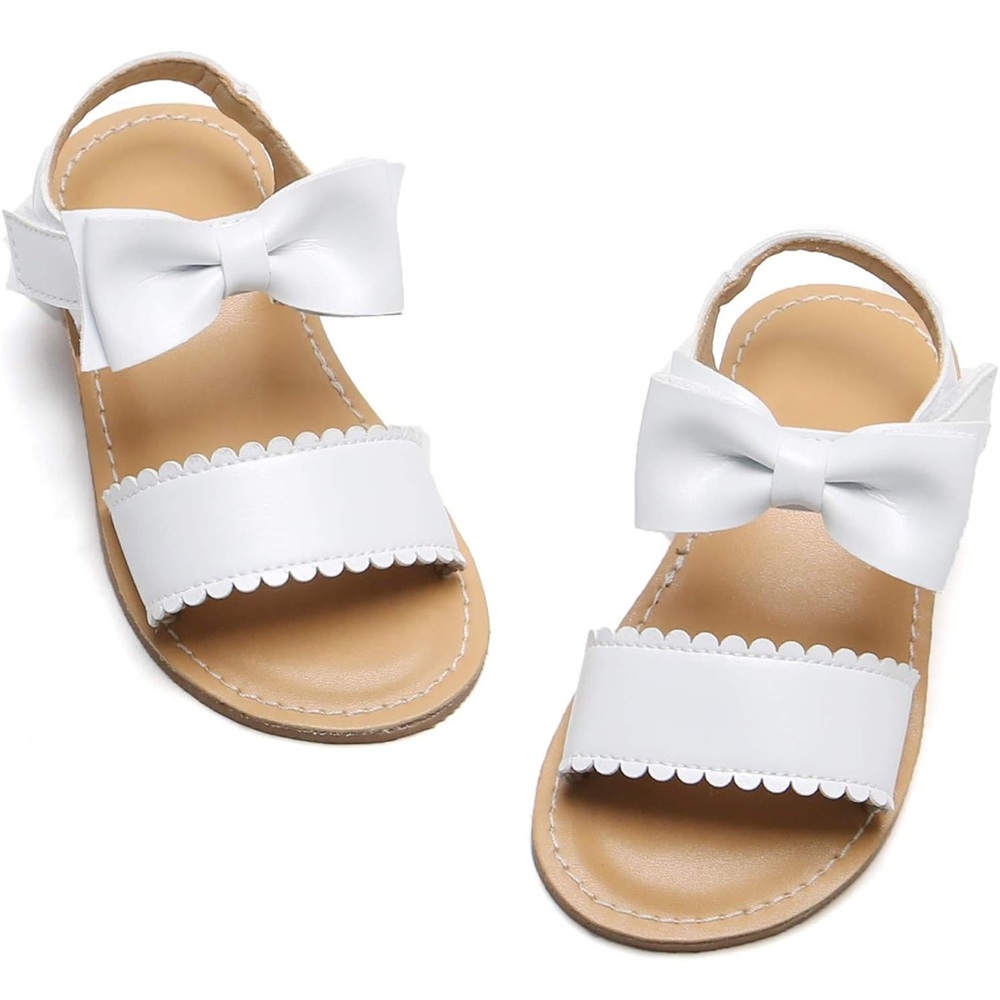 White Bow Kids Sandals